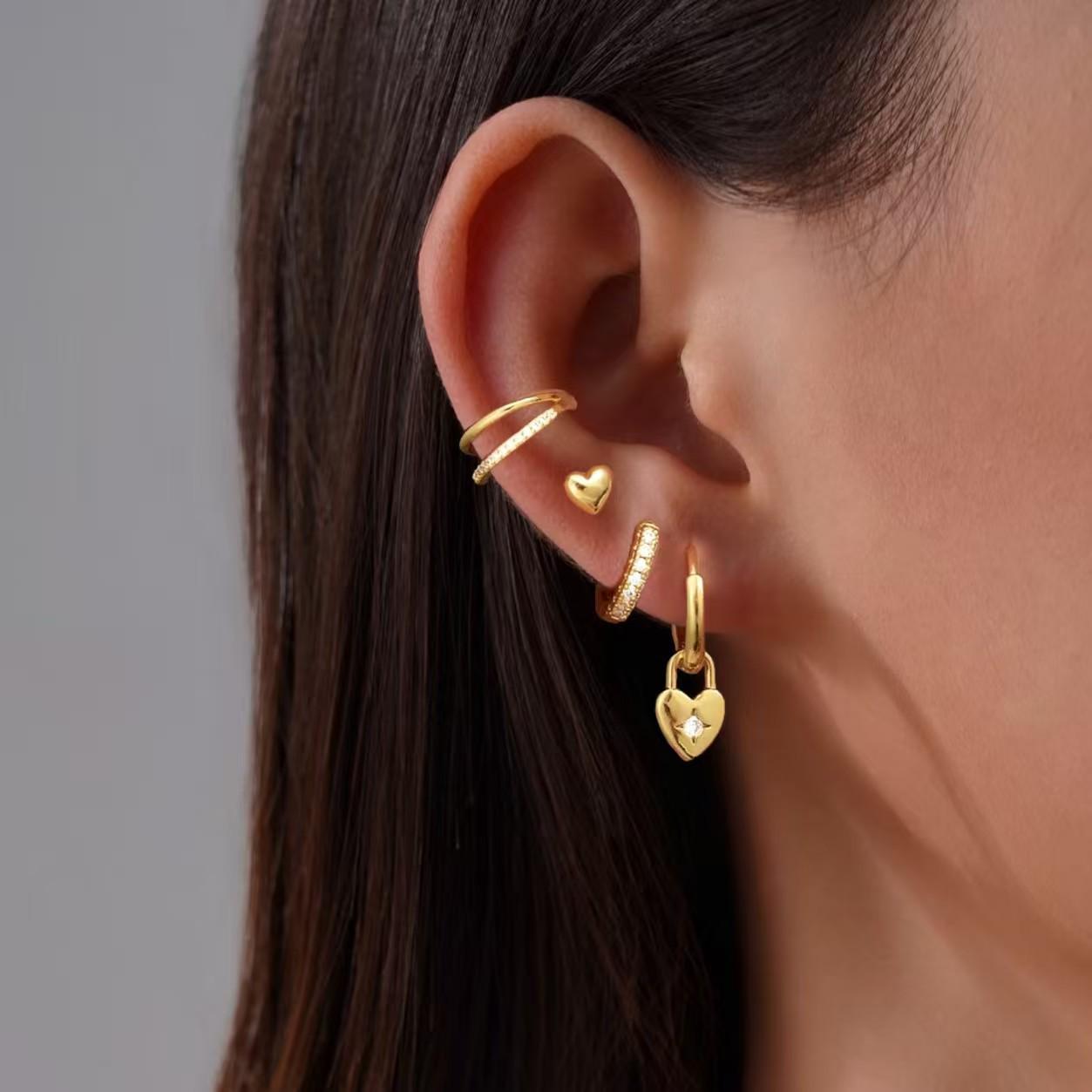 

Elegant Heart Pendant Women s Zircon Earrings Set - Light Luxury Style