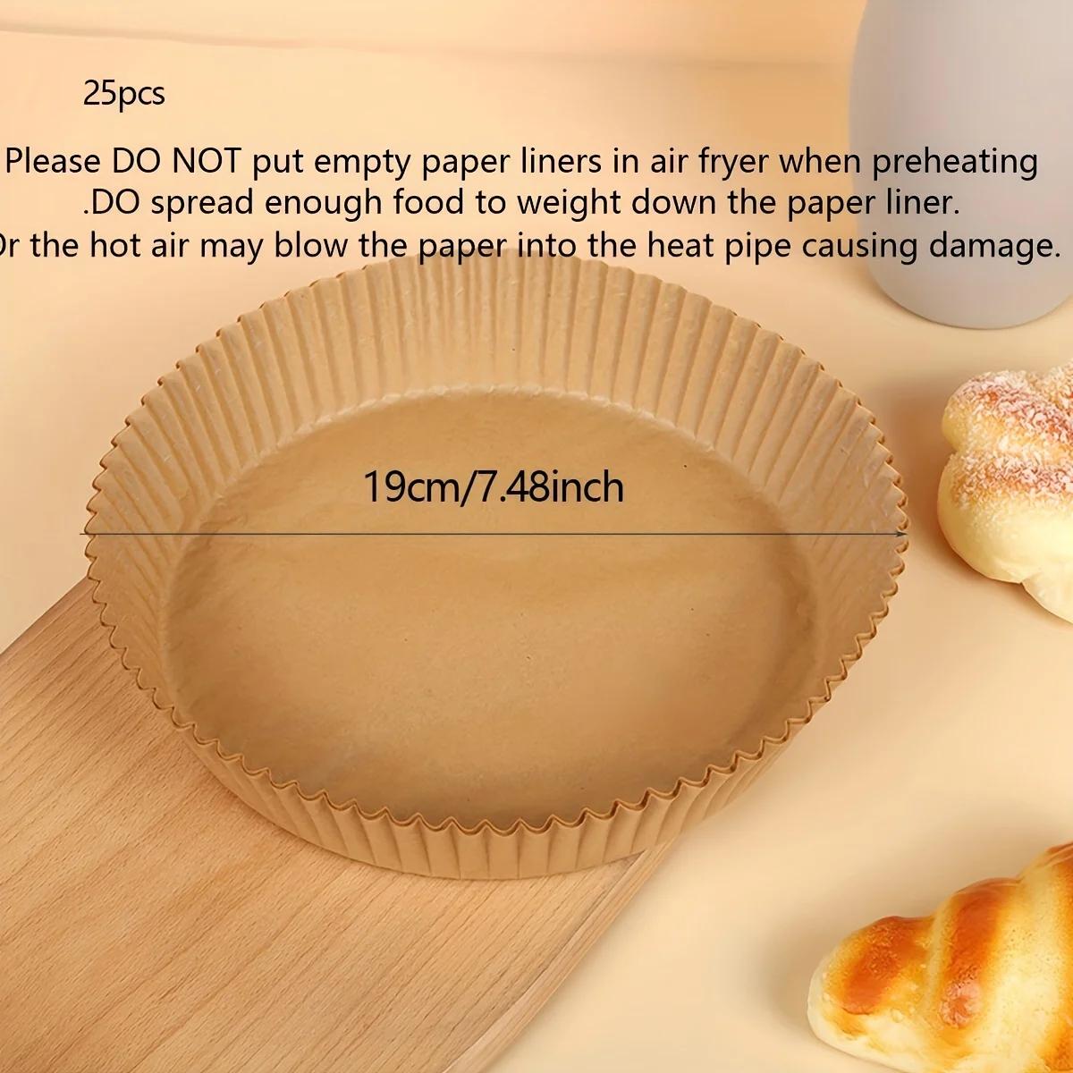 

25pcs-Air fryer liner, coated with oil resistant and waterproof air fryer paper liner, safe and healthy food liner коричневый