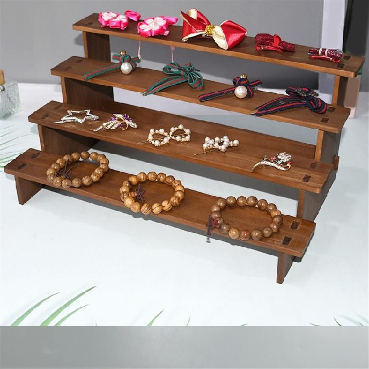 Unique Wood Bangles Display Stand Elegant Four Tiers Stylish Wood Bracelets Holder For Celebration And Gatherings