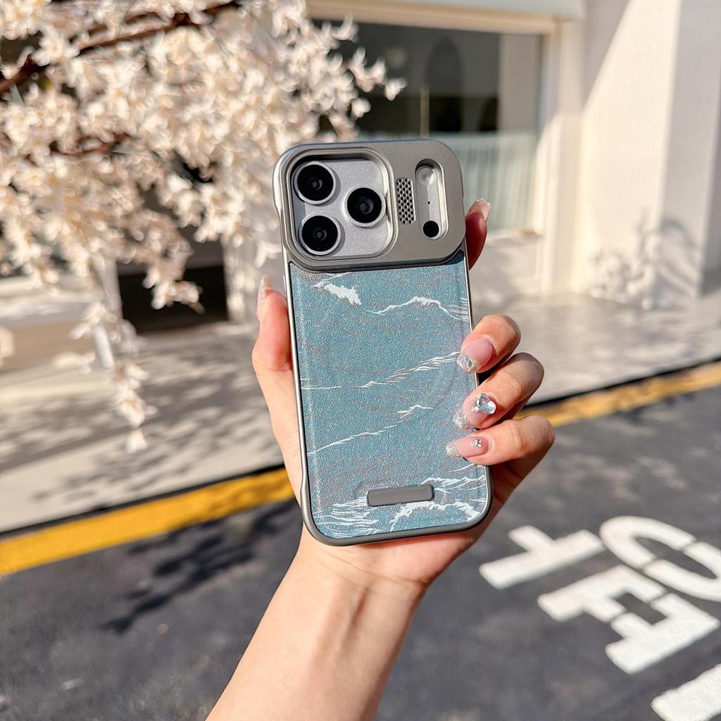 Apple Personalized Retro 17 Pro Max Landscape Painting Leather Phone Case with Borderless Large View for 12 Pro