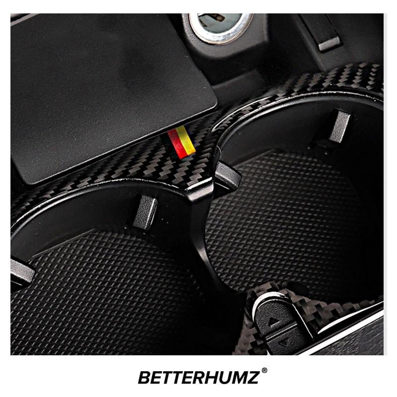 Carbon Fiber For Mercedes Benz W205 C180 C200 C300 C Class Center Console Cup Holder Trim Frame Sticker Car Interior