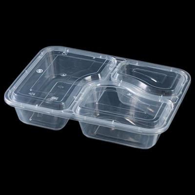 Disposable PP Microwaveable 3-Compartment Food Container