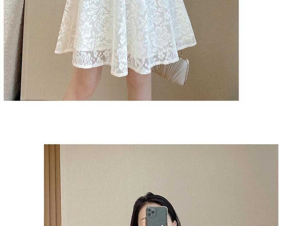 Elegant Lace A-Line Midi Dress - Summer 2025 New Arrival for Petite Women