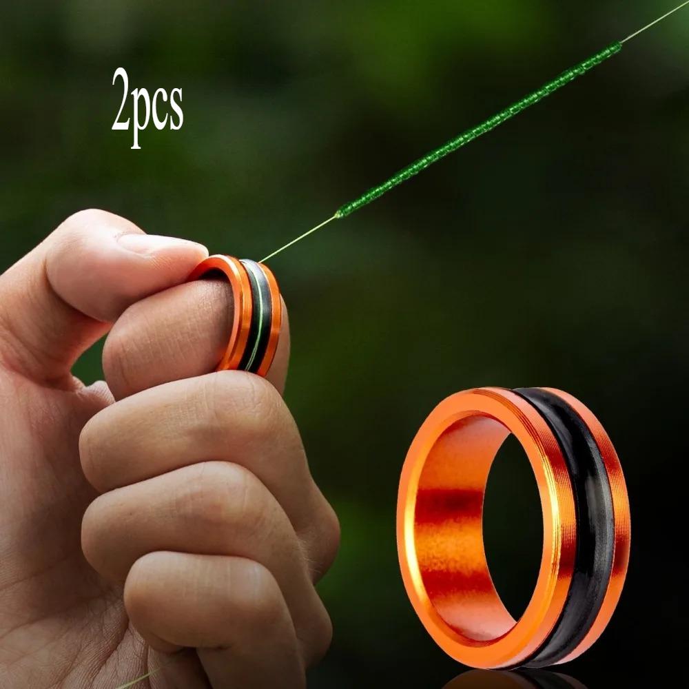 

2x Fishing Line Puller Anti-Slip Rubber Ring Aluminum Alloy Portable Loop Tool Tackle for Easy Retrieval Fishing Gear Accessory