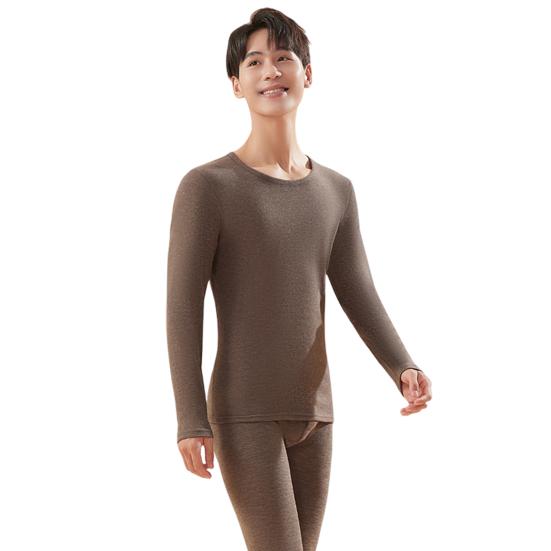 2 stk/sett Vinter termisk klærsett Rundhals Sømløs Langermet Varm Tykk Plysj Slim Fit Elastisk Lady Cold Weather Pyjamassett