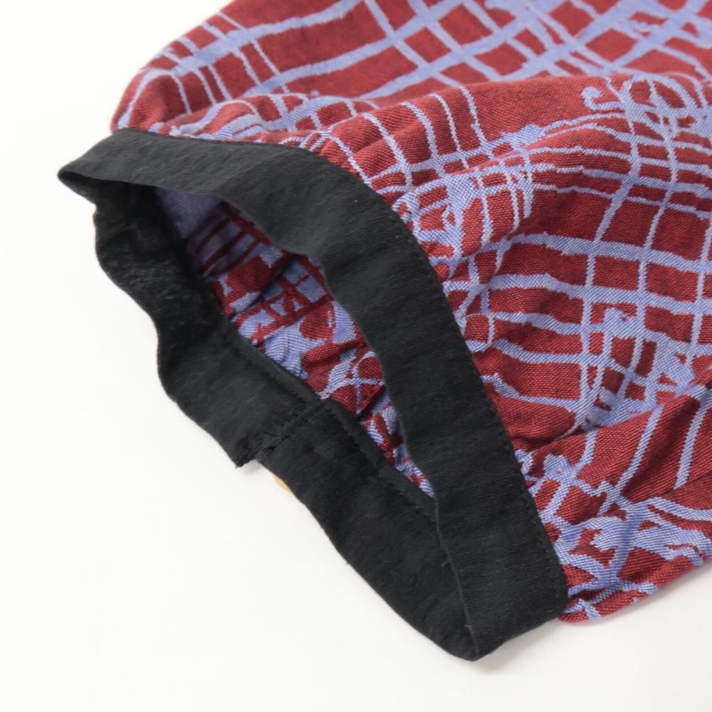 Hazama [Excellent Condition] Belt Included. Crazy Checkered Staves. Dress S Red / blueUsed