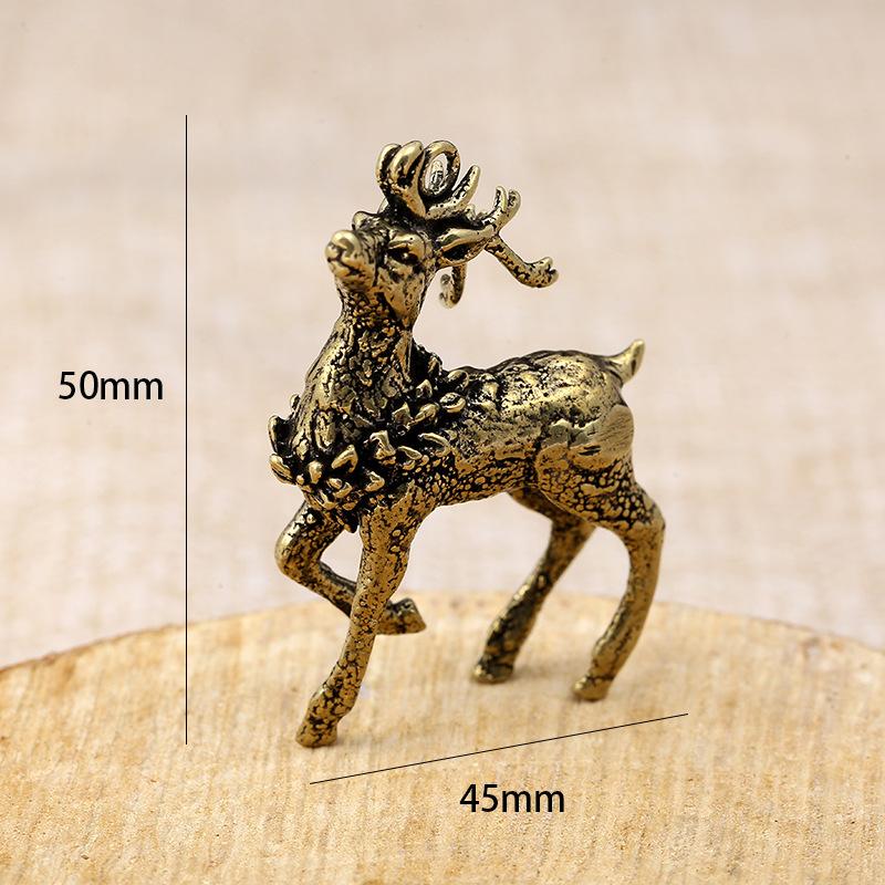New desktop ornament retro copper car keychain pendant creative elk handicraft accessories
