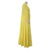 Women Solid Color V Neck Loose Long Sleeve Bohemian Midi Dress