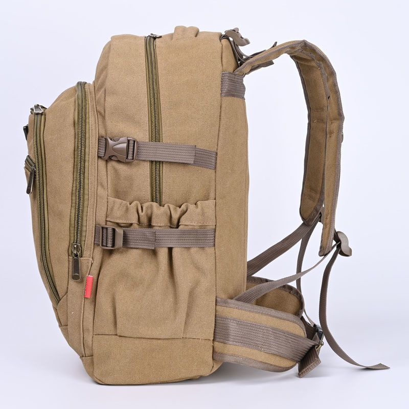 Sac à dos étudiant en toile renforcée pour hommes, grande capacité, sac à dos d'extérieur pour femmes, durable, sac à dos de sport et de voyage