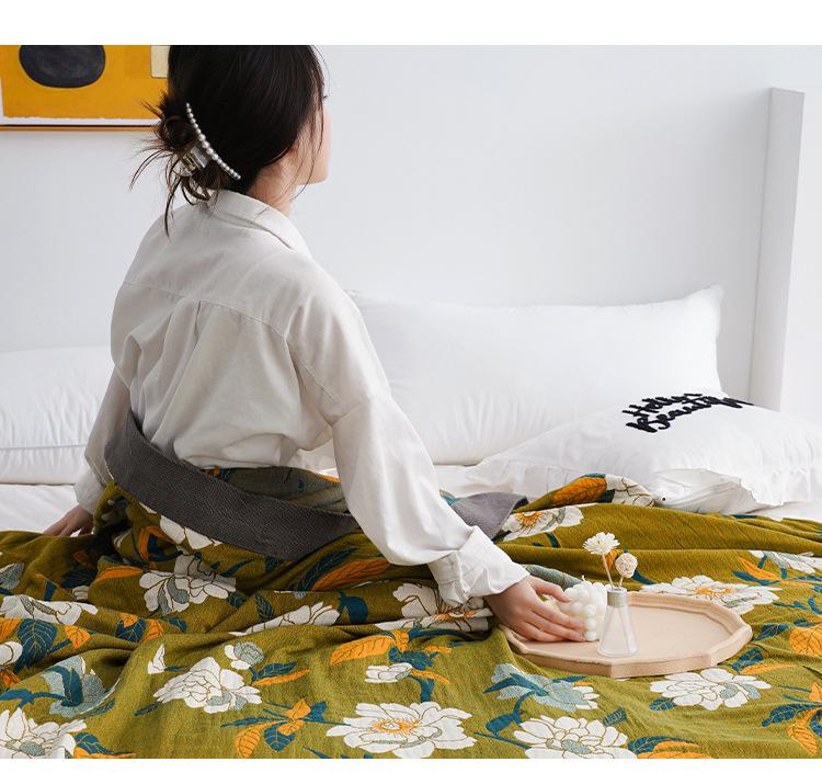 Ganzjahres-Fünf-Lagen-Musselin-Baumwolldecke für Büro- oder Heimgebrauch