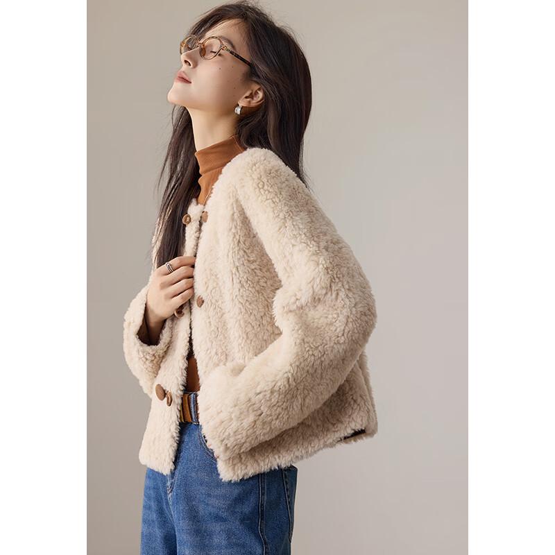 VICTORIA&VERA Women's Merino Wool Blend Short Jacket