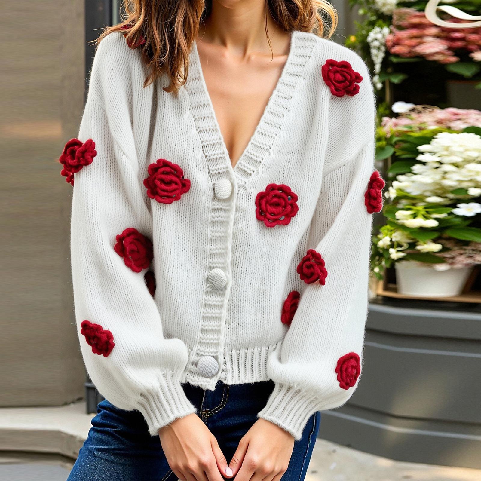 

Женский модный свитер с длинными рукавами и застежкой на пуговицы XL белый