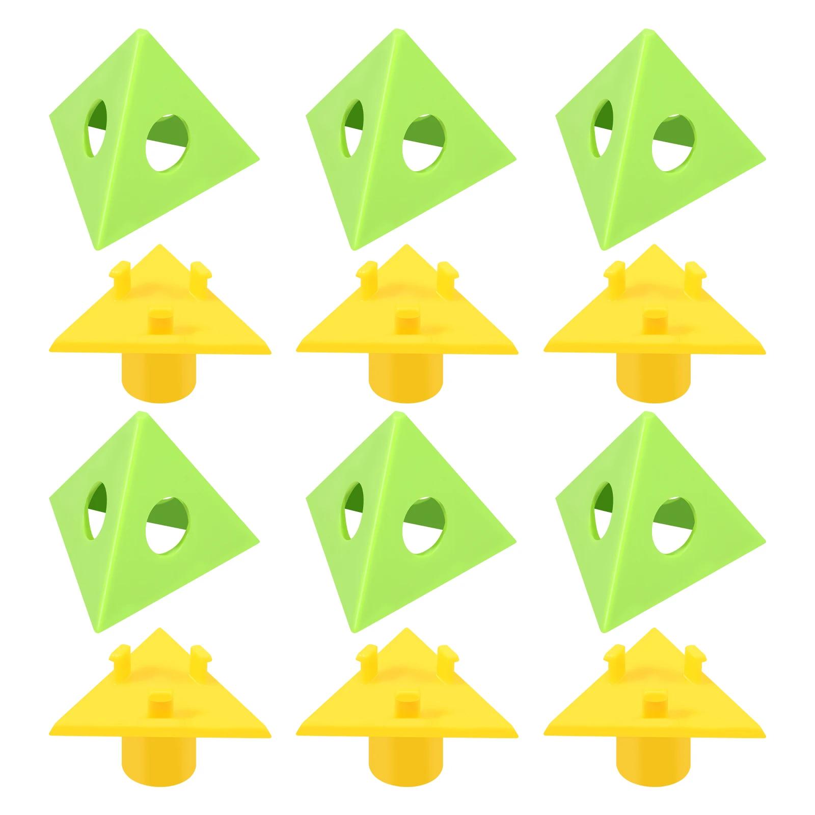

6Pcs Pyramid Stands Paint Triangle Stands Cabinet Door Risers Yellow Cone Canvas Door Risers Support Stands