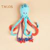Plush Octopus Dog Toy Tough Dog Chew Toy for Aggressive Chewers Octopus Cotton Rope Tug-of-War Toy for Puppy Teeth Cleaning