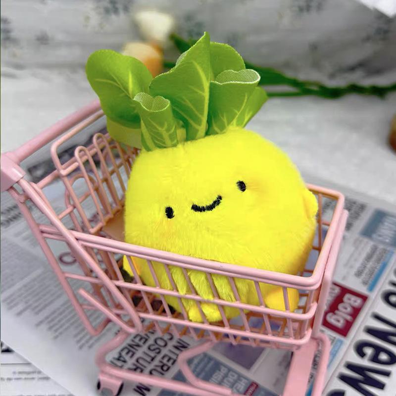 Cabbage Cartoon Plush Toy Pendant Cute Kohlrabi Keychain Creative Simulation Vegetable Plush Toy Bag Decor Keychain Cute Gift 8-12cm