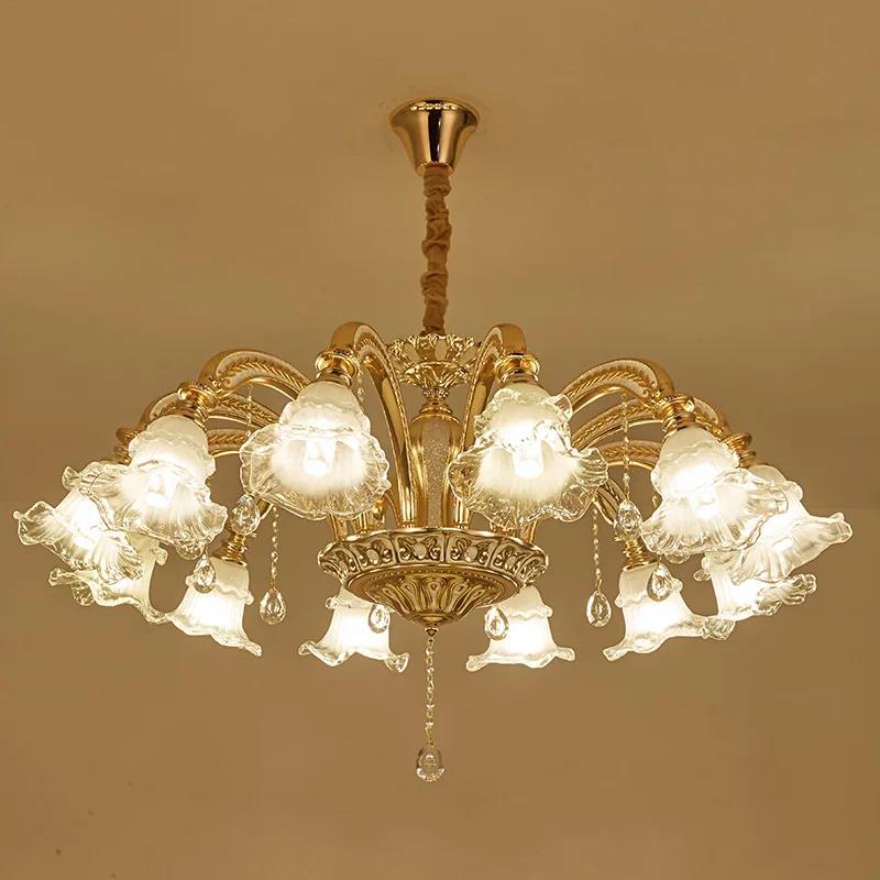 European Crystal Chandelier Ceiling Lamp Living Room Modern Bedroom Room Warm Atmosphere Simple European Lamps