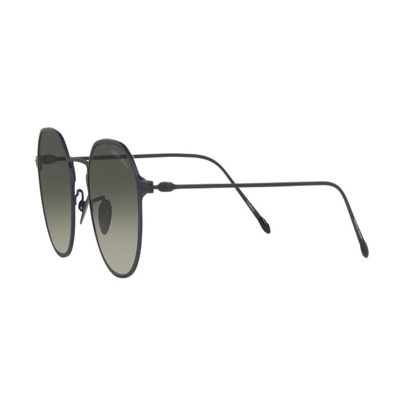 Armani GIORGIO solid color thin temples titanium irregular sunglasses men's blue