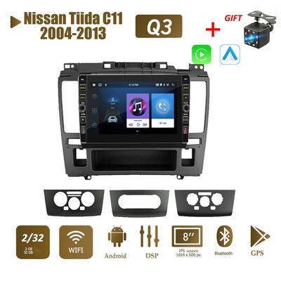 8 Inch Android Car Radio Multimedia Video Player for Nissan Tiida C11 2004-2013 With Button Knob Carplay WiFi BT 2 Din 2+32GB