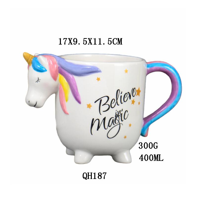 Unicorn Ceramic Cups, Milk Breakfast Cups, Rainbow Macatong Office Cups, Home Creative Mugs