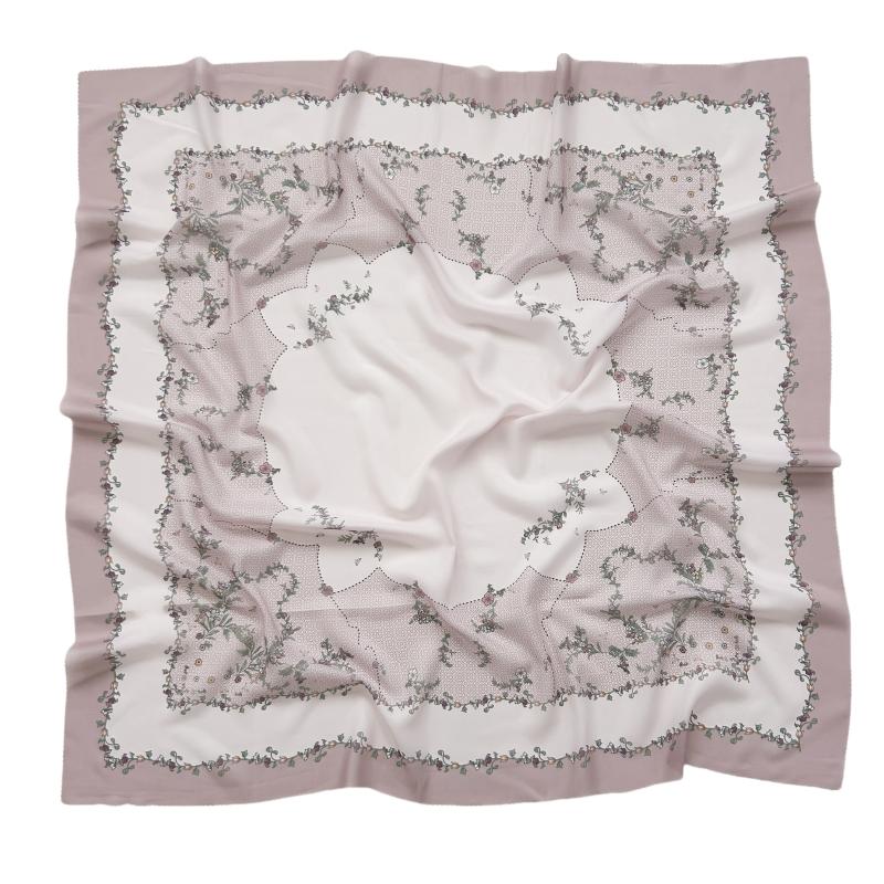 48Colors Malaysia Tudung Bawal Flower Print Hijab Laser Cut Edge Headscarf Premium Cotton Voile Soft Fashion Muslim Square Scarf