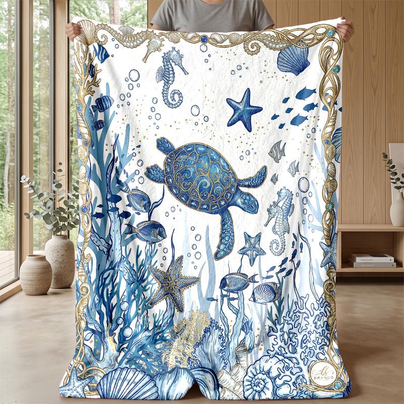 Ocean Life Adventure 38 Theme blanket Lightweight Warm Flannel Blanket Decorative Throw Blanket for Home Decoration