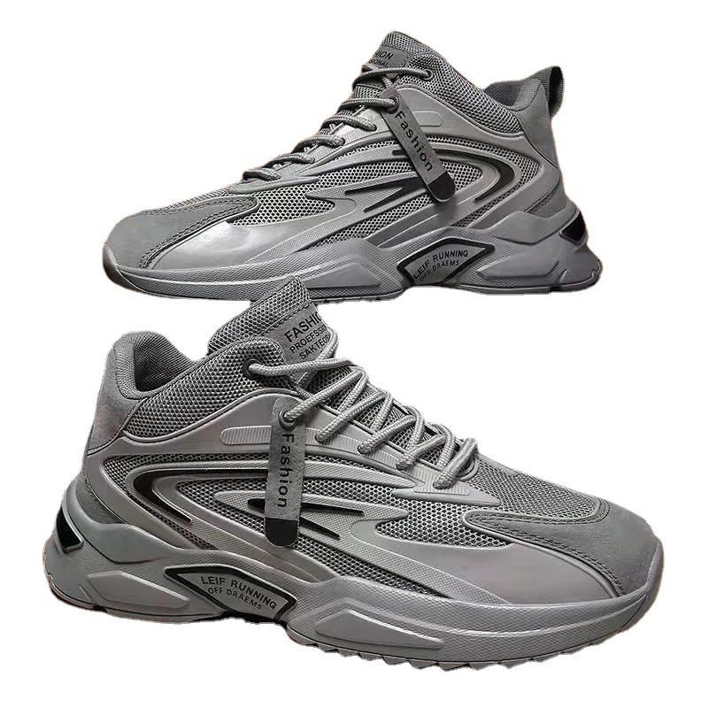 Fashion Men's Shoes 2023 New Breathable Casual Sports Single Shoes Lace-up Sports Shoes with Daddy Shoes
