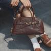 Genuine Leather Retro Cowhide Bowling Tote - Women's Fashionable Crossbody & Shoulder Bag