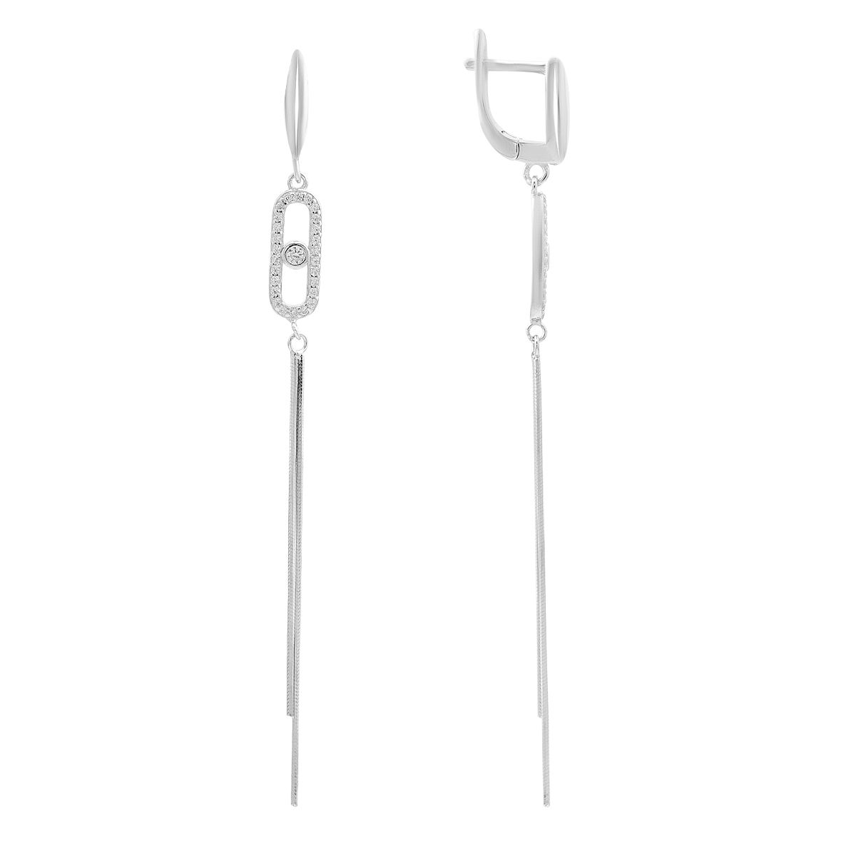 

Silver earrings with cubic zirkonia (2208877) білий