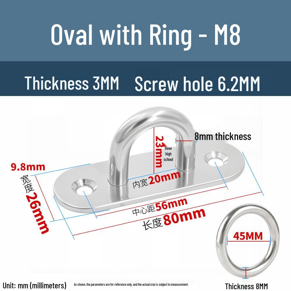 304 Stainless Steel U-Shaped Ceiling Fan Hook/Sandbag Hook/Lamp Hook/Yacht Hook/Lifting Hook with Hanging Ring