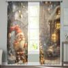 Christmas Dwarf Forest Snow Scene Cartoon Curtains For Living Room Bedroom Home Decoration Window Voile Tulle Curtain Drapes