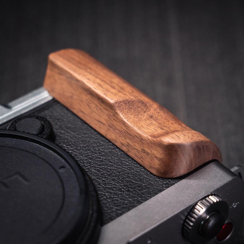 Iborrys Premium Solid Wood Camera Compatible with Panasonic LUMIX S9 Dedicated Quick Release Handcrafted Premium Retro Natural Wood Handle Silver
