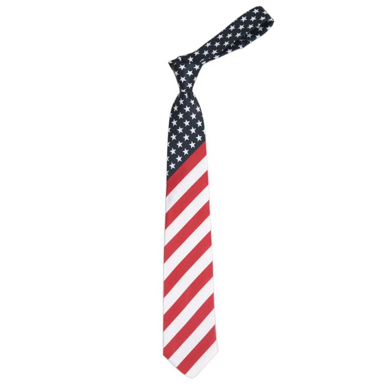 

Star Striped American/USA Tie Dacron Printing Flag Necktie Unisex Adults Tie for Party Performance Business Holiday Accessories