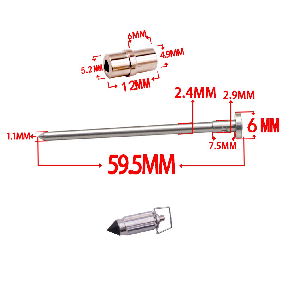 Carburetor Repair Kit Compatible with Keihin Carburetor Kawasaki KLX250 Motorcycle 2001-2007, Carburetor Rebuild Set