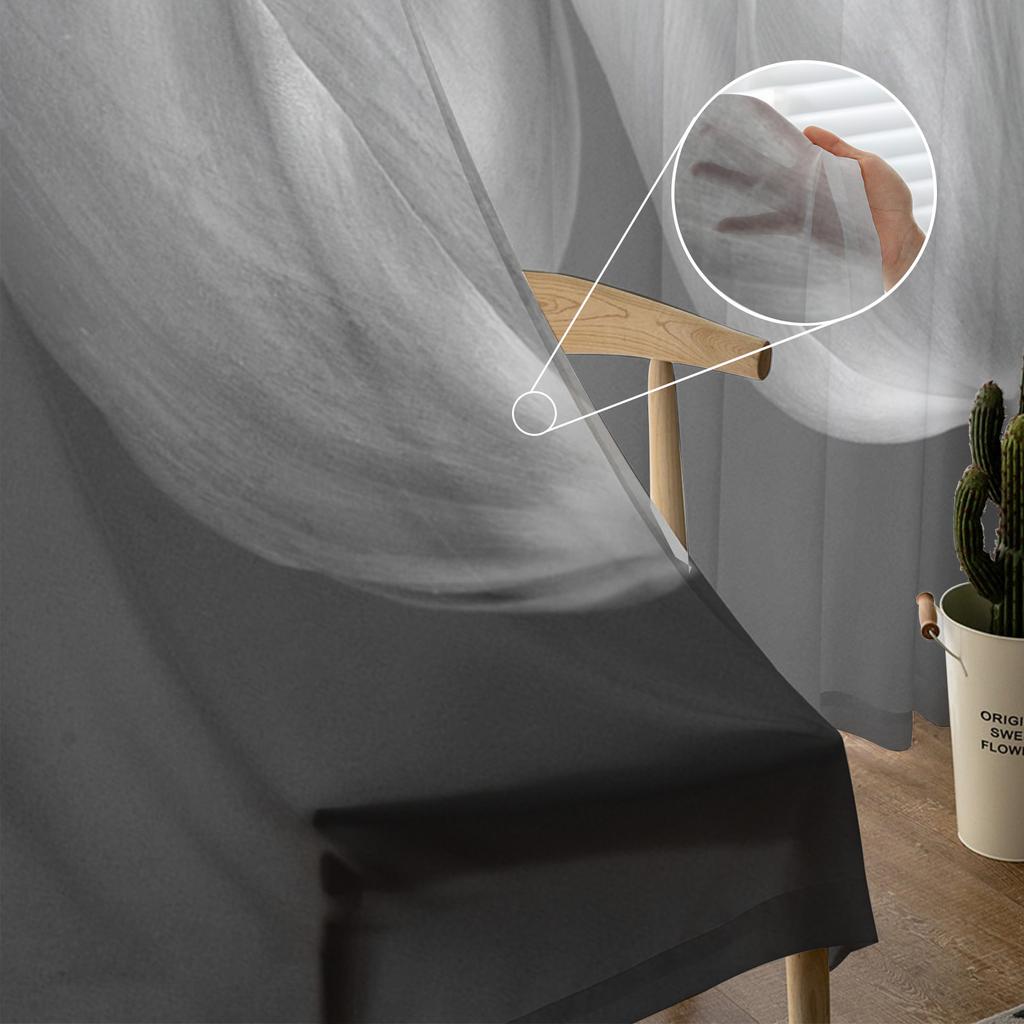 Tulpenblume Schwarzweiß Moderne Tüllgardinen für Wohnzimmer Schlafzimmer Zuhause Küche Fenster Voilegardinen
