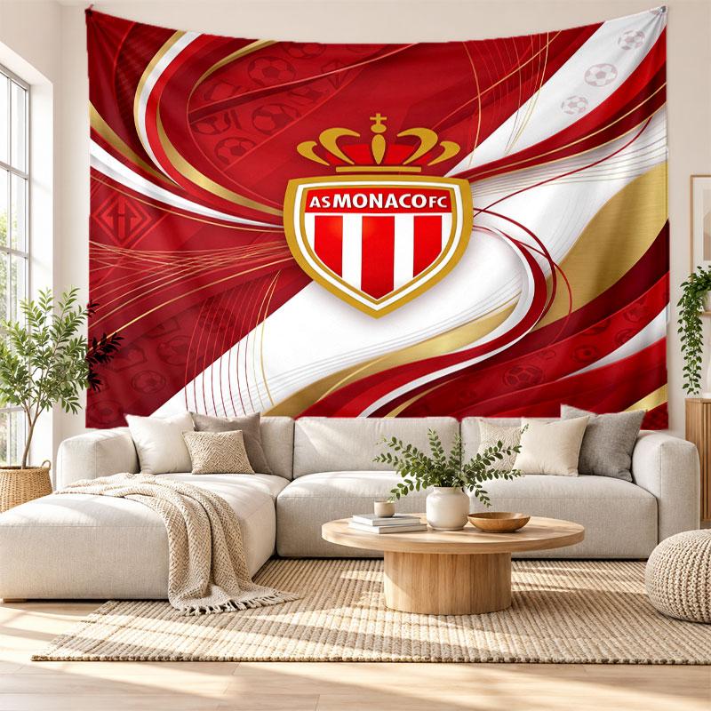 Monaco FC Wall Tapestry, Soft Fabric Wall Hanging, Decorative Backdrop For Bedroom Home Wall Art