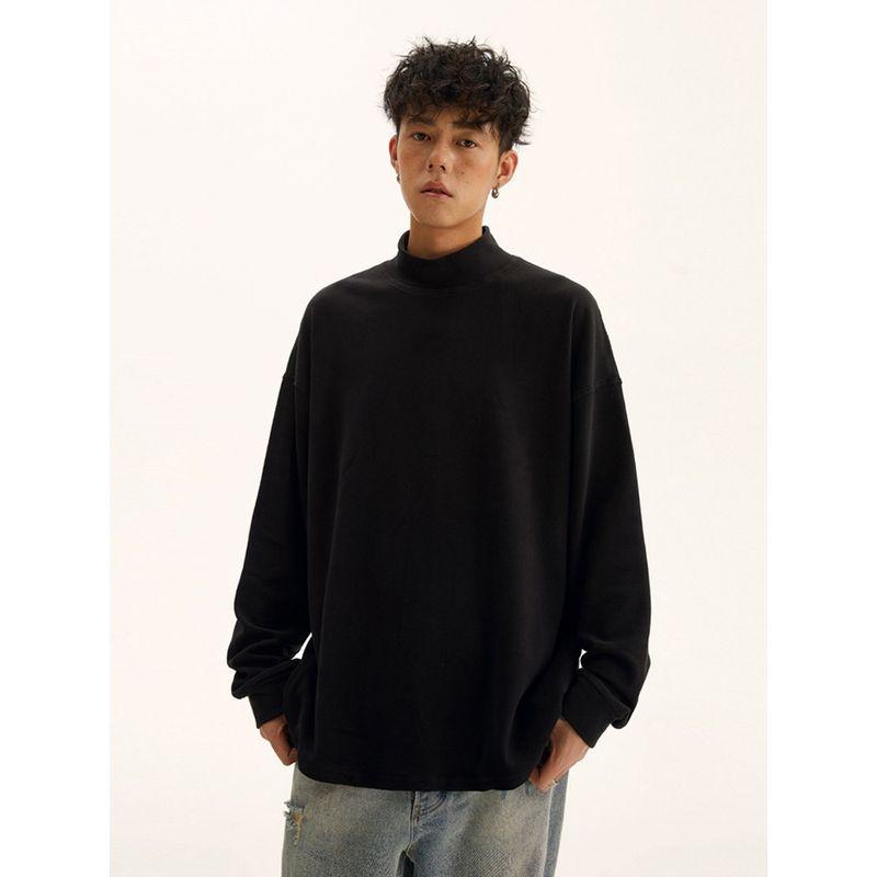 Wassup Basic High-End Half-High Collar Thermal Base Layer Top for Men and Women, Versatile American Style Trendy Brand T-Shirt for Spring and Autumn