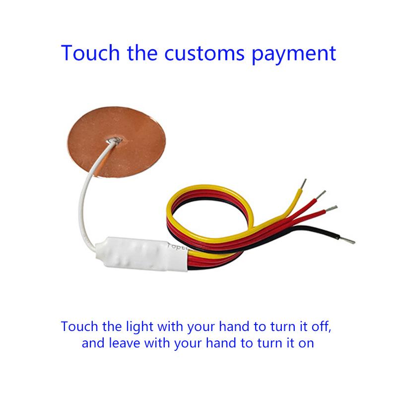 

12v24v Mini Touch Sensor Switch, No Drilling Through Wood or Glass, Copper Foil Adhesive, Jog Reset