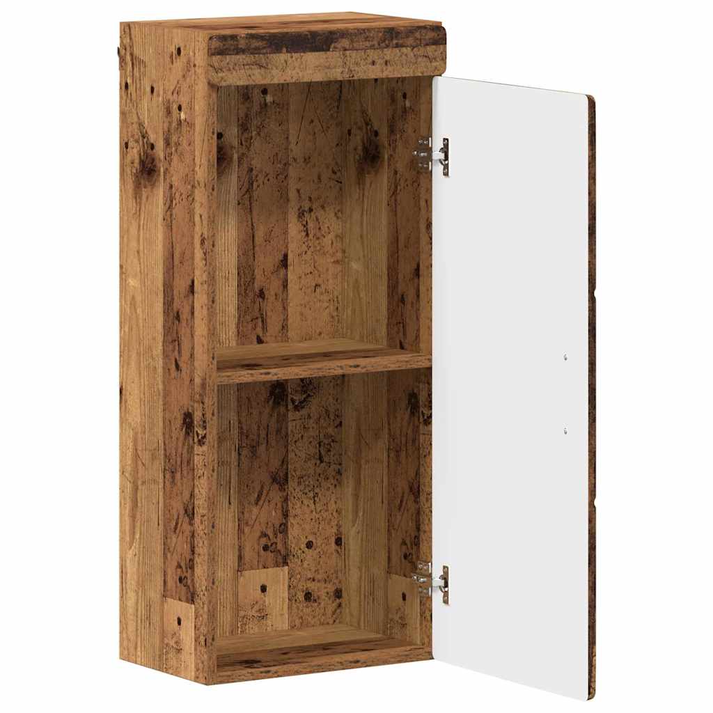 Bathroom Wall Cabinet with Door TULUM Reclaimed Wood Look 37 X 24.5 X 86 Cm