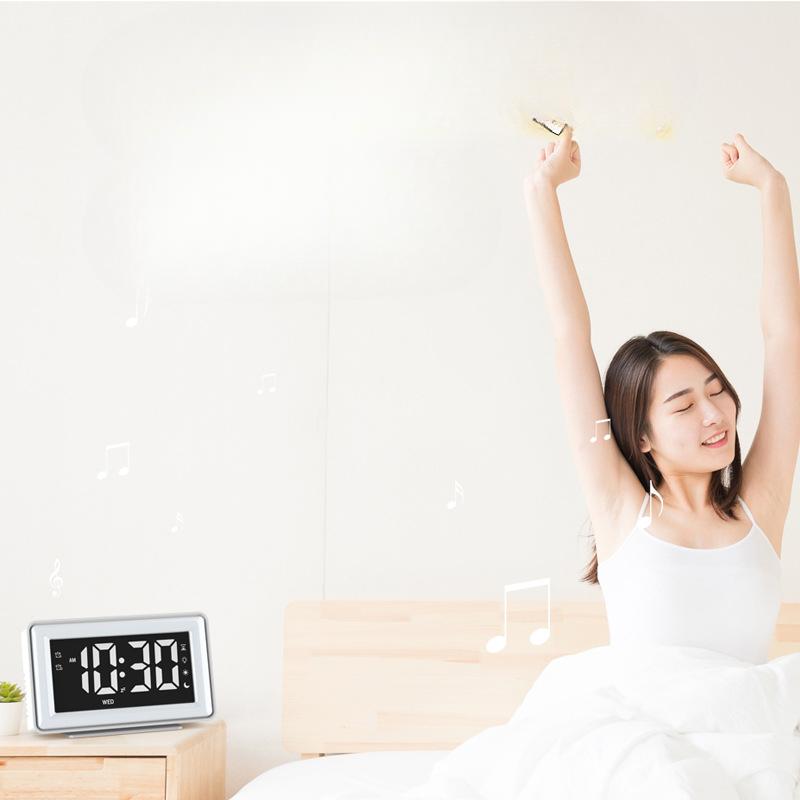 LED Colorful Night Lights Boys and Girls Children Alarm Clocks Large Font Size Elderly Electronic Watch Clocks Students Usb Bedside Table Clock