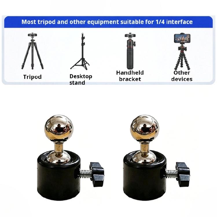 Heavy Duty Metal Ball Head Swivels Adapters 17Mm Ball And 1/4 Thread For Camera Accessories