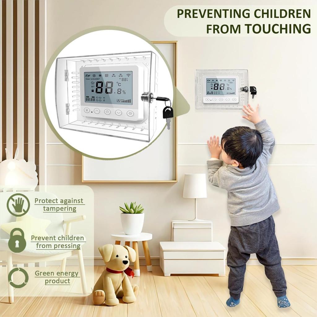 Clear Lock For Thermostat Lockable Box Wall Mount Intelligent Lock Box Protector Thermostat Guard Home Office Equipment