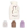 Hot Water Bottle 1L Cute Detachable Plush Cover Thickened PVC Anti Scald Hot Water Sack for Hands Be