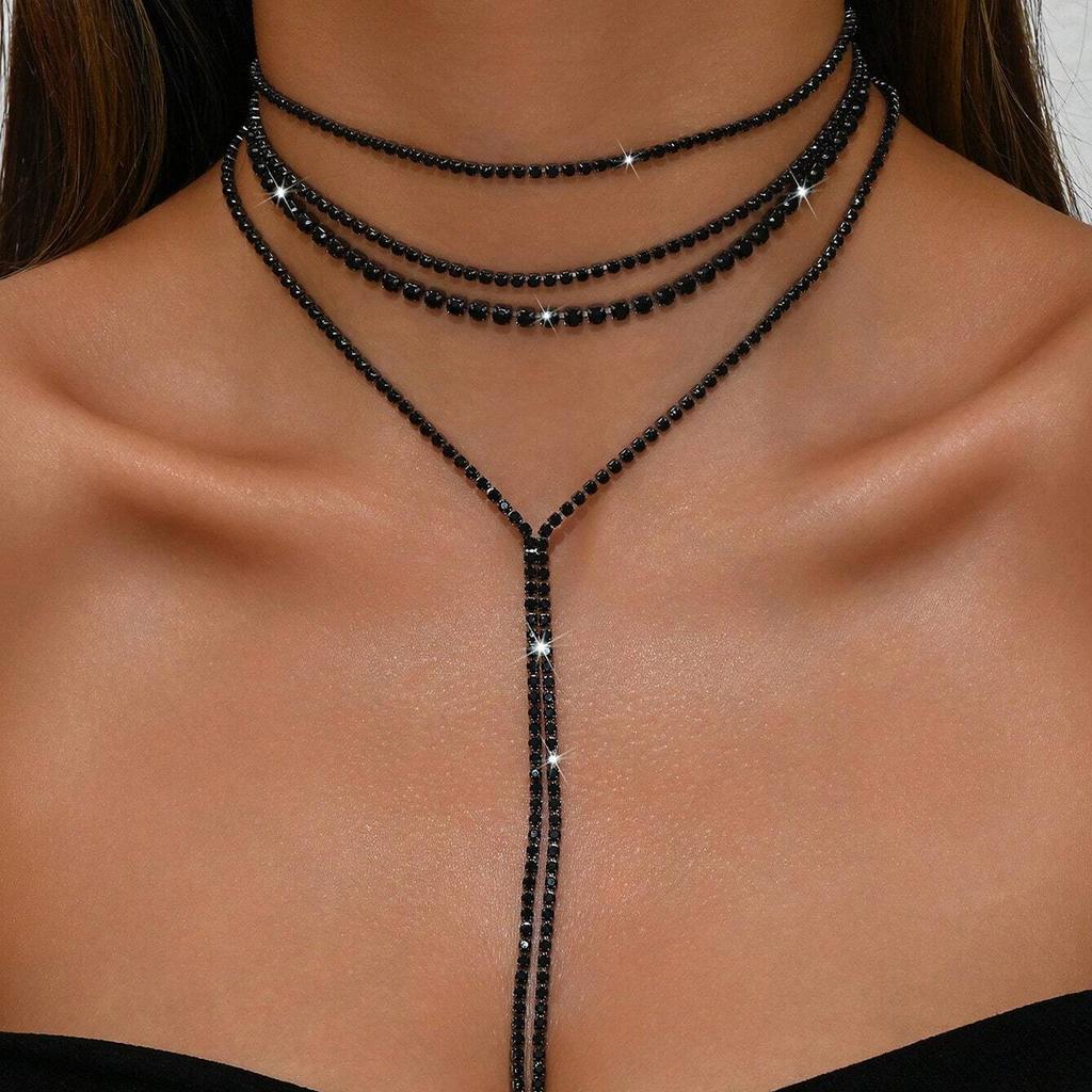 1PC Women's Fashion Trendy Water Diamond Pendant Necklace Jewelry Suitable for Date, Party, Festival Gift-L66