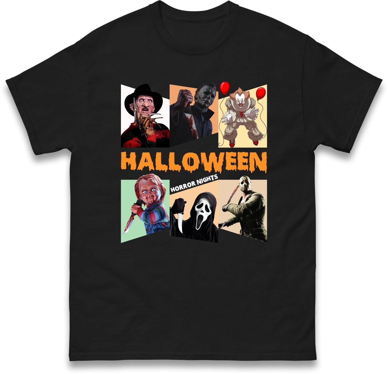 Halloween All in One Horror Character Tee,Halloween Night Party,Villain Gift Top 4XL
