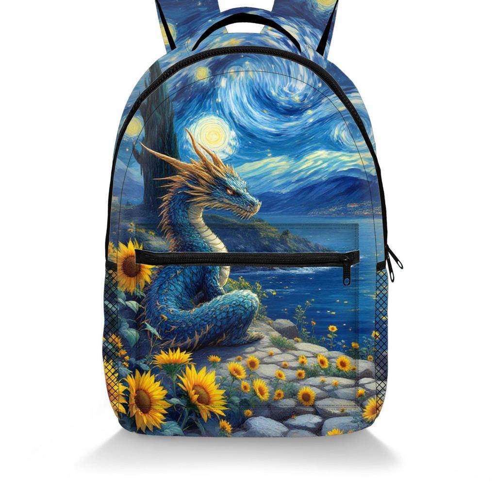 Cartoon Kpop Youthful School Bags Unisex Oil Painting Cat Dog Animal Travel Bags 3D Print Oxford Notebook Shoulder Backpacks
