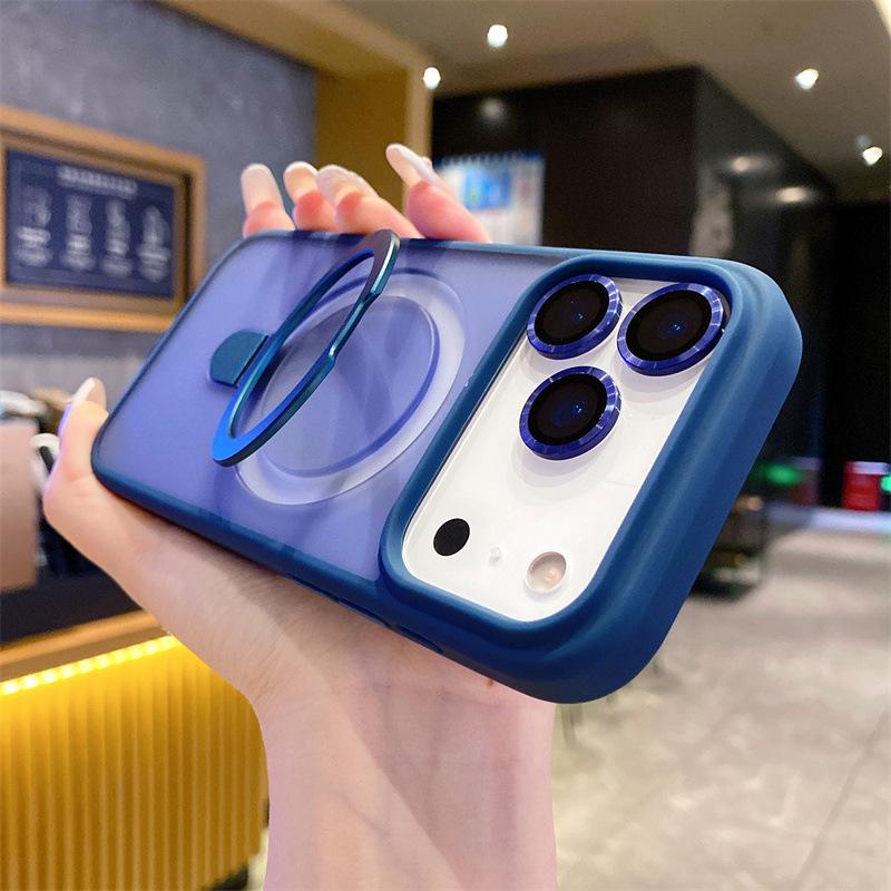 Applicable to iPhone18PROMAX matte skin magnetic suction fulcrum bracket Apple 17 lens film mobile phone case