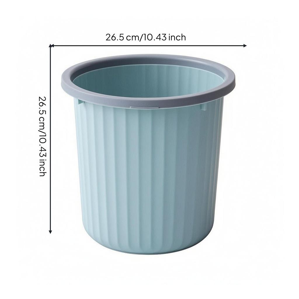Wastebasket with Retaining Collar Modern Open-Top Waste Bin Low-Profile