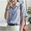 Korean Style Commuting Loose Short-sleeved Shirt for Women Summer Thin Design Versatile Shirt
