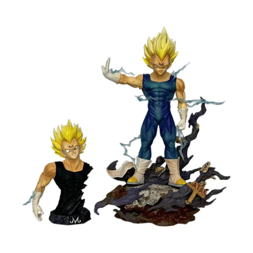 Dragon Ball Majin Vegeta Light-Up Anime Figure with Extra Hands & Heads