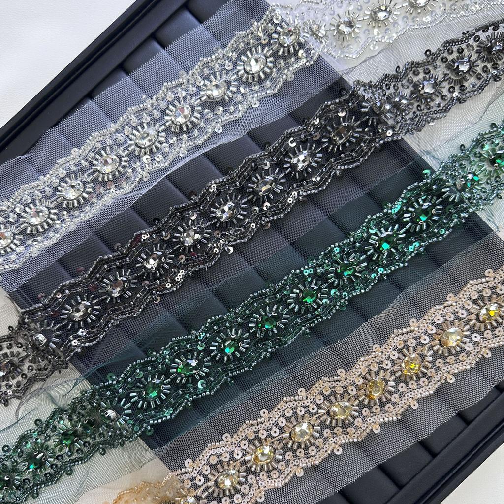 White Glass Rhinestone Lace Diy Clothing Jacket Women'S Bag Sweater Hand-Sewn Patch Decorative Accessories